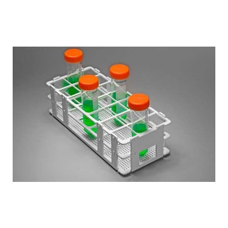 Bel-Art Bel-Art No-Wire#&153; PP Test Tube Rack 187450004, For 25-30mm Tubes, 21 Places, White, 1/PK 187450004